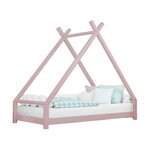 Lit tipi enfant TAHUKA 120 x 190 rose pastel