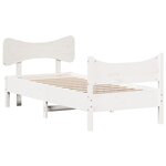 vidaXL Cadre de lit sans matelas blanc 90x200 cm bois de pin massif