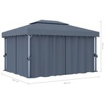 vidaXL Tonnelle avec rideau 4x3 m Anthracite Aluminium