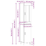 vidaXL Buffet haut Blanc 34 5x34x180 cm Bois d'ingénierie
