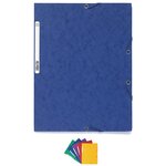 Chemise 3 rabats à élastiques carte lustrée 400g/m² A4 Coloris aléatoire x 10 EXACOMPTA