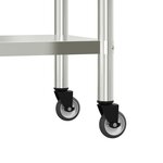 vidaXL Table de travail de cuisine avec roues 110x55x85 cm inox