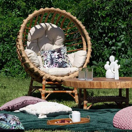 Fauteuil de jardin en osier LAURA beige