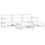 vidaXL Salon de jardin 5 Pièces blanc bois massif de pin