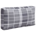 vidaXL Coussins de palette lot de 3 motif à carreaux gris tissu