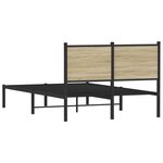 vidaXL Cadre de lit en métal sans matelas chêne sonoma 120x190 cm