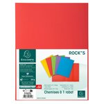 Paquet De 50 Chemises 1 Rabat Rock''s 210 - 24x32cm - Rouge - X 5 - Exacompta