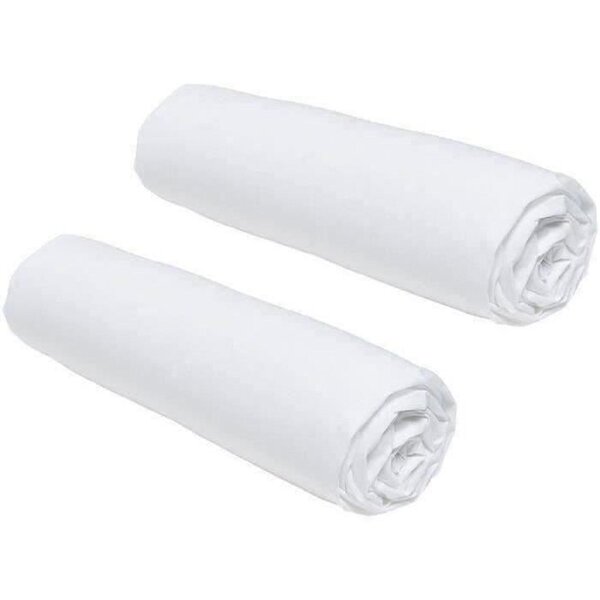 2 draps housses - 160 x 200 cm - Craie