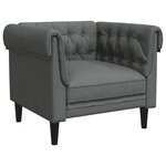 vidaXL Fauteuil Chesterfield gris foncé tissu