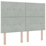 vidaXL Lit à Sommier à Ressorts avec Matelas & Banc Gris Clair 140x200 cm Velours