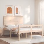 vidaXL Lit pour personne âgée et tête de lit 140x190 cm bois massif