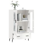 vidaXL Buffet haut blanc brillant 69 5x31x115 cm bois d'ingénierie