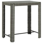 vidaXL Table de bar de jardin Gris 100x60 5x110 5 cm Résine tressée