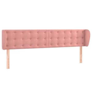 vidaXL Tête de lit avec oreilles Rose 163x23x78/88 cm Velours