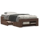 vidaXL Cadre de lit sans matelas chêne marron 100x200 cm