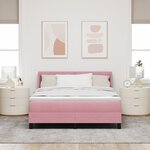 Lit box spring vidaXL avec matelas Rose 140x200 cm Velours