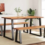 vidaXL Table à manger 140x80x75 cm bois d'acacia solide à bord vif