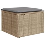vidaXL Salon de jardin et coussins 10 Pièces mélange beige résine tressée