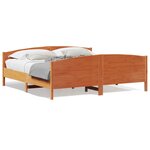 vidaXL Cadre de lit sans matelas cire marron 200x200cm bois pin massif