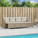 vidaXL Salon de jardin avec coussins 5 Pièces beige résine tressée