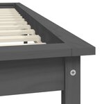 vidaXL Cadre de lit Gris 150x200 cm Bois de pin massif Très grand