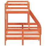 vidaXL Lit superposé 90x200/120x200 cm cire marron bois de pin massif