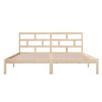 vidaXL Cadre de lit 135x190 cm Double Bois massif