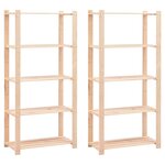 vidaXL Étagères de stockage 5 niveaux 2 Pièces 80x38x170 cm Pin 250 kg