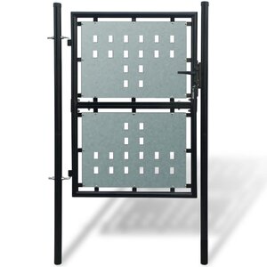 vidaXL Portail simple de clôture Noir 100x250 cm