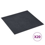 vidaXL Dalles de plancher autoadhésives 20 Pièces PVC 1 86 m² marbre noir