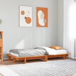 vidaXL Cadre de lit sans matelas cire marron 90x200 cm bois pin massif