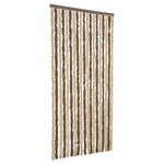 vidaXL Rideau anti-mouches marron foncé et beige 56x200 cm chenille