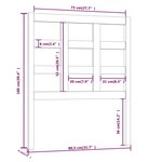 vidaXL Tête de lit Gris 80 5x4x100 cm Bois massif de pin