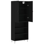 vidaXL Buffet haut Noir 69 5x34x180 cm Bois d'ingénierie