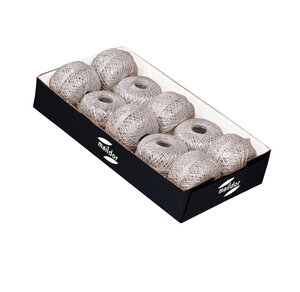 Plateau de 10 pelotes de fil métallisé 1mmx20m argent clairefontaine