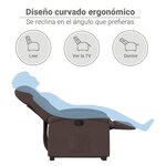 vidaXL Fauteuil inclinable marron foncé tissu