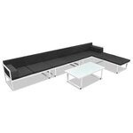 vidaXL Salon de jardin 5 Pièces Textilène Aluminium Noir