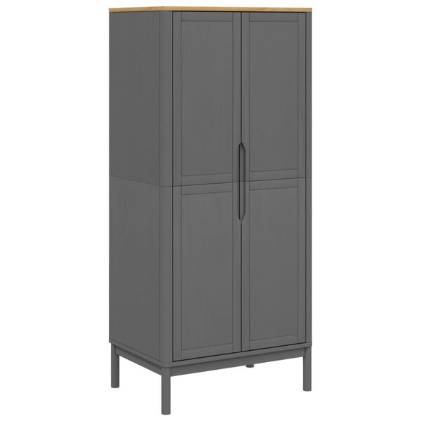 vidaXL Garde-robe FLORO gris 77x53x171 cm bois massif de pin