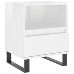 vidaXL Table de chevet Blanc brillant 40x35x50 cm Bois d’ingénierie