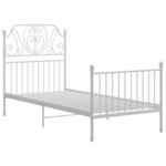 vidaXL Cadre de lit Blanc Métal 90x200 cm