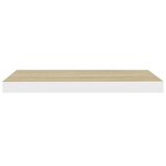 vidaXL Étagères flottantes 4 Pièces chêne et blanc 60x23 5x3 8 cm MDF