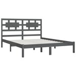 vidaXL Cadre de lit Gris Bois de pin massif 200x200 cm