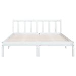 vidaXL Cadre de lit Blanc Bois de pin massif 150x200 cm Très grand