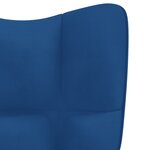vidaXL Chaise de relaxation avec tabouret Bleu Velours