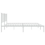 vidaXL Cadre de lit métal avec tête de lit blanc 120x190 cm