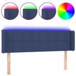 vidaXL Tête de lit à LED Bleu 147x16x78/88 cm Tissu