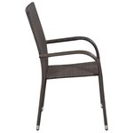 vidaXL Ensemble de salle à manger d'extérieur 5 Pièces Marron et noir