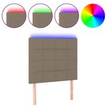 vidaXL Tête de lit à LED Taupe 80x5x118/128 cm Tissu