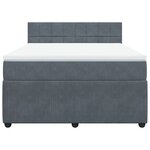 vidaXL Sommier à lattes de lit et matelas Gris foncé 140x190cm Velours
