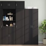 vidaXL Armoire de rangement mince noir 45x42 5x225cm bois d'ingénierie